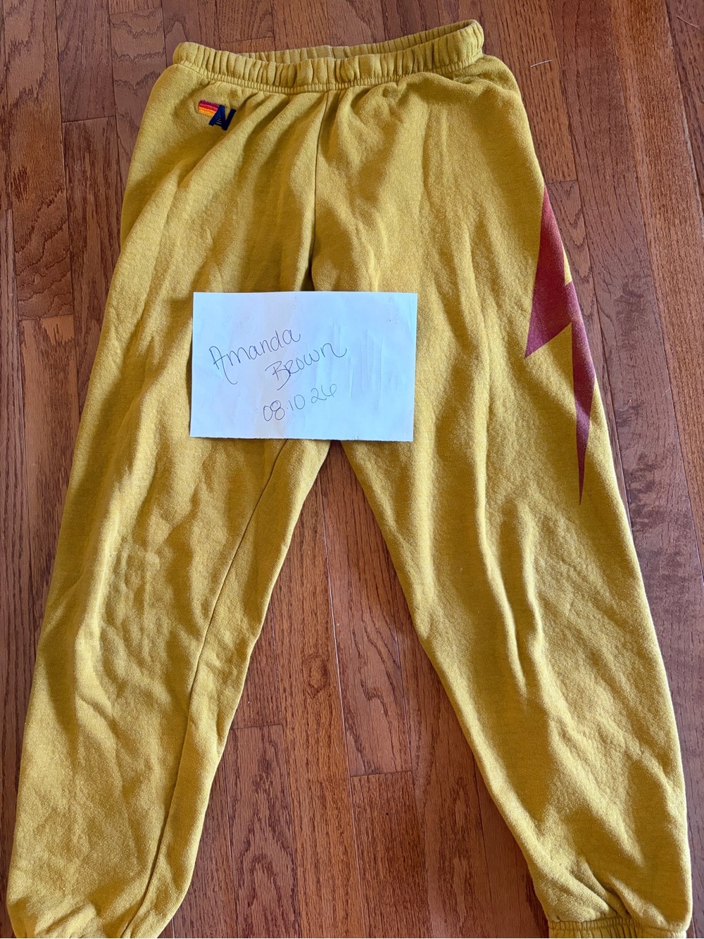 Aviator Nation mustard sweatpants in small